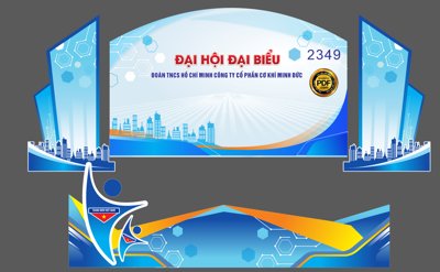 File tranh Backdrop Đại hội đại biểu đoàn TNCS Hồ Chí Minh cho công ty (bản gốc) in lụa 3D