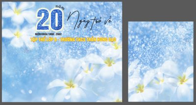 File tranh gốc Backdrop 20 năm ngày trở về THCS Trần Hưng Đạo 2024 (bản quyền) file PSD