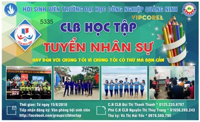Tải file Backdrop CLB Học Tập Tuyển Nhân Sự file CDR (gốc) để in ấn ngay