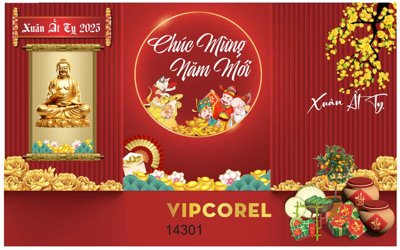 File tranh ảnh gốc Backdrop Chúc mừng năm mới 2025 vector corel #166 dùng cho in khổ lớn