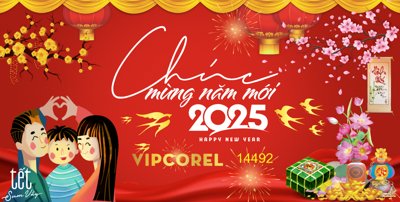 File gốc Backdrop Chúc mừng năm mới 2025 vector corel #181 (in lụa) chi tiết cao