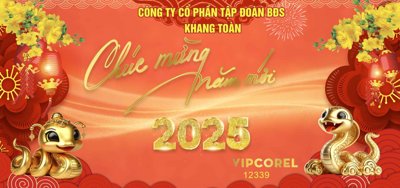 Tải file gốc in lụa Backdrop Chúc mừng năm mới 2025 vector corel #65 siêu nét
