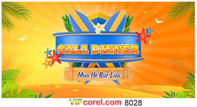 File ảnh Backdrop Gala Dinner mùa hè rực lửa file corel (gốc) trang trí khách sạn