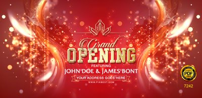File PSD Backdrop Grand Opening tone màu đỏ file PSD (nguyên bản) cho thiết kế