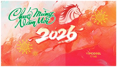Cung cấp file tranh gốc Backdrop Happy New Year 2026 file corel #126 độc quyền