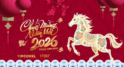 File tranh trang trí Backdrop Happy New Year 2026 file corel #48 (tải file gốc)