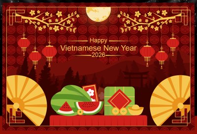File PSD Backdrop Happy New Year 2026 file corel #5 (gốc) cho in quảng cáo