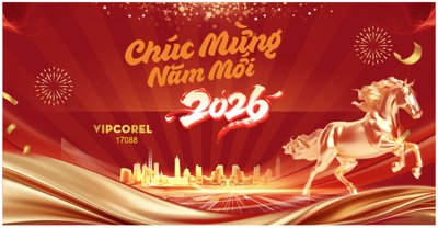 File gốc Backdrop Happy New Year 2026 file corel #69 (in mica) cắt laser