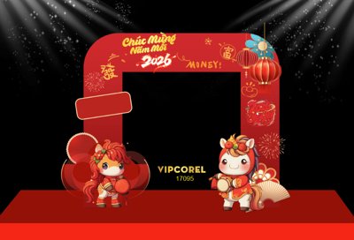 Mua file gốc Backdrop Happy New Year 2026 file corel #76 (chất lượng) tại Filetranh.com