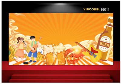 File tranh Backdrop Lễ hội bia hơi - ca nhạc file corel (ảnh gốc) độc quyền
