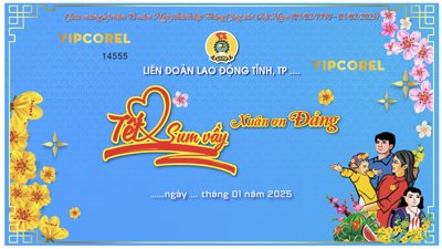 File gốc Backdrop Tết sum vầy - Xuân đơn Đảng 2025 (bản quyền) cho in ấn