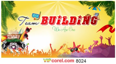 File gốc in tráng gương Backdrop Team Building we are one #2 file corel chi tiết