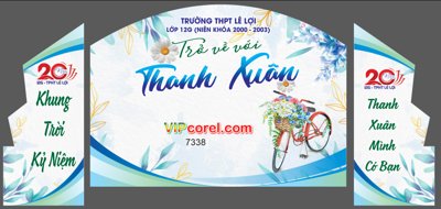 Tải file Backdrop Trở về với Thanh Xuân - Trường THPT Lê Lợi (gốc) làm tranh trang trí