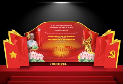 File gốc Backdrop chào mừng Cách mạng tháng 8 và 2.9 (in lụa) cao cấp