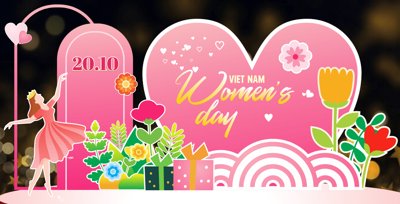 File gốc Backdrop check in ngày phụ nữ Việt Nam 20/10 #39 (chuẩn màu) cho in offset