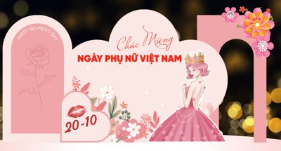 Tải file gốc Backdrop check in ngày phụ nữ Việt Nam 20/10 #40 (in khổ lớn) không vỡ