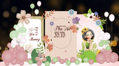 File gốc Backdrop check in ngày phụ nữ Việt Nam 20/10 #42 (in lụa) chi tiết cao