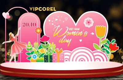 File tranh gốc Backdrop check in ngày phụ nữ Việt Nam 20/10 #8 (sắc nét từng chi tiết)