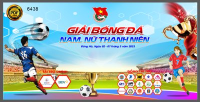 Hình ảnh file gốc Backdrop giải bóng đá nam nữ Thanh Niên 2023 #2 cho in UV