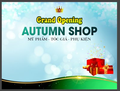 File gốc Backdrop grand opening Autumn shop - mỹ phẩm (dành cho quảng cáo)