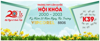 Download file Backdrop hội khóa kỷ niệm 20 năm ngày ra trường (gốc) in mica bàn thờ