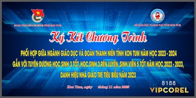 File tranh Backdrop ký kết chương trình phối hợp tỉnh đoàn và sở giáo dục (ảnh gốc) in trần nhà