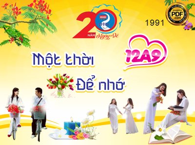 File tranh Backdrop kỷ niêm 20 năm một thời để nhớ lớp 12a9 CDR (bản gốc) treo phòng ăn