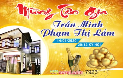 File tranh Backdrop mừng tân gia Trần Minh và Phạm Thị Lắm (ảnh gốc) in trần xuyên sáng