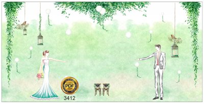 Tải file tranh Backdrop phông cưới chụp ảnh đẹp tone xanh file corel (ảnh gốc) ngay