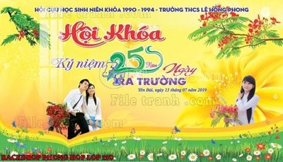 File ảnh File mẫu Backdrop phông nền kỷ niệm họp lớp ra trường 110 (gốc) in standee