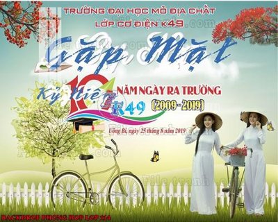 Chi tiết file gốc File mẫu Backdrop phông nền kỷ niệm họp lớp ra trường 114 (cho in tráng gương)
