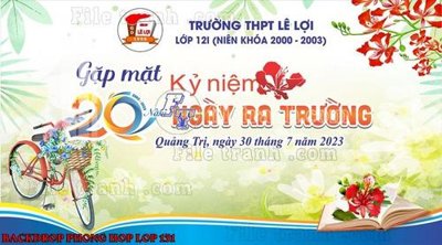 Download file File mẫu Backdrop phông nền kỷ niệm họp lớp ra trường 131 (chuẩn in) chất lượng cao
