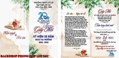 File tranh File mẫu Backdrop phông nền kỷ niệm họp lớp ra trường 140 (ảnh gốc) cho in ấn kỹ thuật số