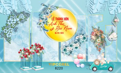 Tải file Backdrop sân khấu đám cưới 2023 #22 file corel (gốc) in trên mọi chất liệu