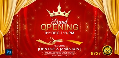 File tranh Backdrop sân khấu Grand Opening #3 file Photoshop (gốc) in backlit film