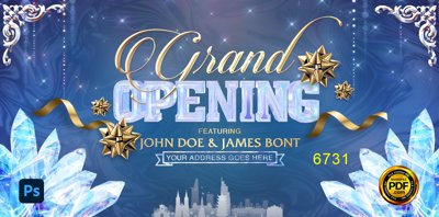 Download file tranh Backdrop sân khấu Grand Opening #7 file Photoshop (file gốc PSD)