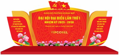 Tải file gốc Backdrop trang trí Đại hội Đảng bộ năm 2025-2030 (bản PSD) chỉnh sửa được