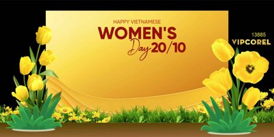 File gốc Background Chào mừng ngày phụ nữ Việt Nam 20-10 #12 (PNG) không nền chất lượng