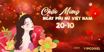 File tranh Background Chào mừng ngày phụ nữ Việt Nam 20-10 #5 (file gốc) chuẩn màu in