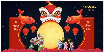 Hình ảnh gốc Background check in Trung Thu 2024 vector file corel #9 (để in khổ lớn)