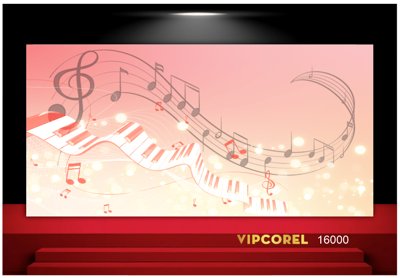 File tranh quảng cáo Background musical - nền âm nhạc file corel #6 (download file gốc)