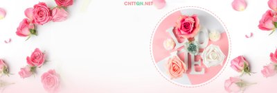 File gốc Background nền banner hoa hồng LOVE file PSD (AI/EPS) cho in ấn