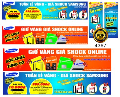 File tranh Banner Samsung khuyến mại tuần lễ vàng Corel (gốc) chủ đề tĩnh vật