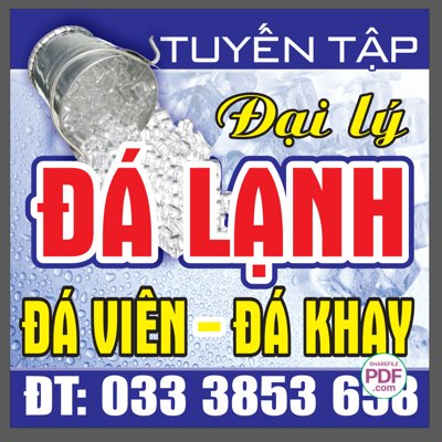 File gốc Biển đại lý đá lạnh - Đá viên Tuyến Tập file PDF & CDR (trang trí) phòng làm việc