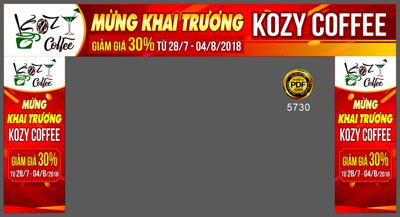 File PSD Biển đồ uống Kozy coffee - mừng khai trương file corel (gốc) cho designer