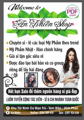 File tranh Biển An Nhiên Shop - Bán các loại mỹ phẩm file PDF & CDR (gốc) chủ đề thành phố