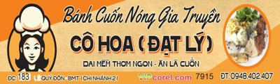 File gốc in mica Biển Bánh cuốn nóng Gia Truyền Cô Hoa - Đạt Lý chất lượng