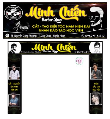 Tải file Biển Barber Shop - tạo kiểu tóc hiện đại file PDF & CDR (gốc) làm tranh trang trí