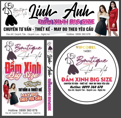 File in trần Biển Bontique Linh Anh - Đầm Xinh big Size file corel (bản gốc) phong cảnh