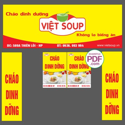 File PSD Biển Cháo dinh dưỡng Việt Soup file PDF & CDR (gốc) tách lớp chi tiết